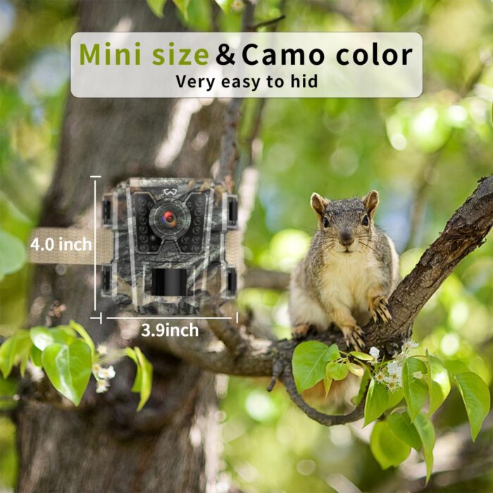 Mini Trail Camera 4 Pack 24MP 1080P HD, Game Cam with SD Card, Waterproof Tiny Hunting Camera Night Vision Motion Activated with Fast Trigger Time for Outdoor Wildlife Monitoring - Image 3