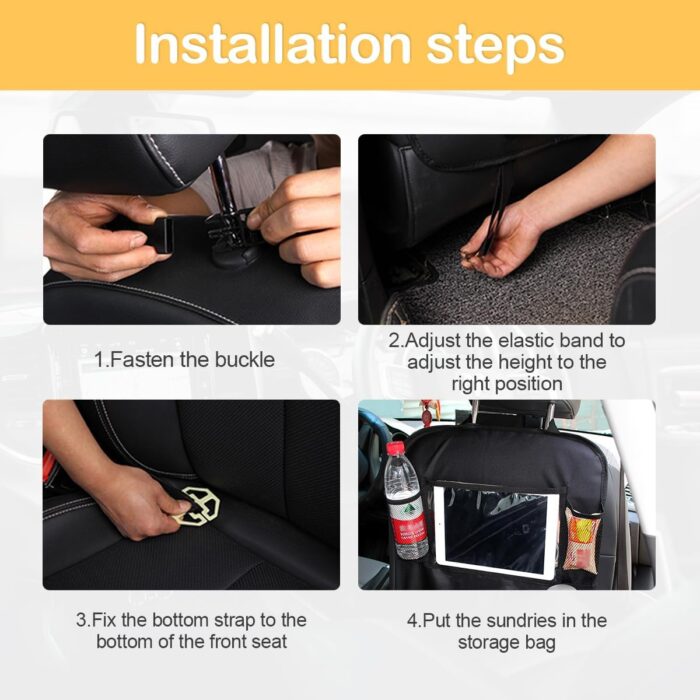 Car Seat Back Organizer, 2 Pack Backseat Storage Bag with Touch Screen Tablet Holder & 9 Pockets, Durable Waterproof Oxford Fabric, Travel Accessories, Road Trip Essentials for Kids - Image 4