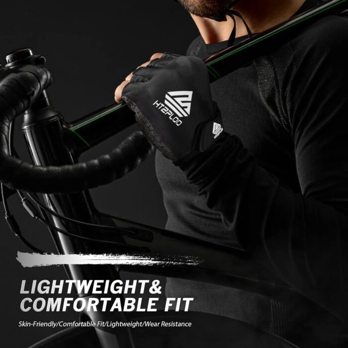Bike Gloves for Men Women with Anti-Slip Shock-Absorbing Pad, Light Weight Half-Finger Cycling Gloves - Image 6
