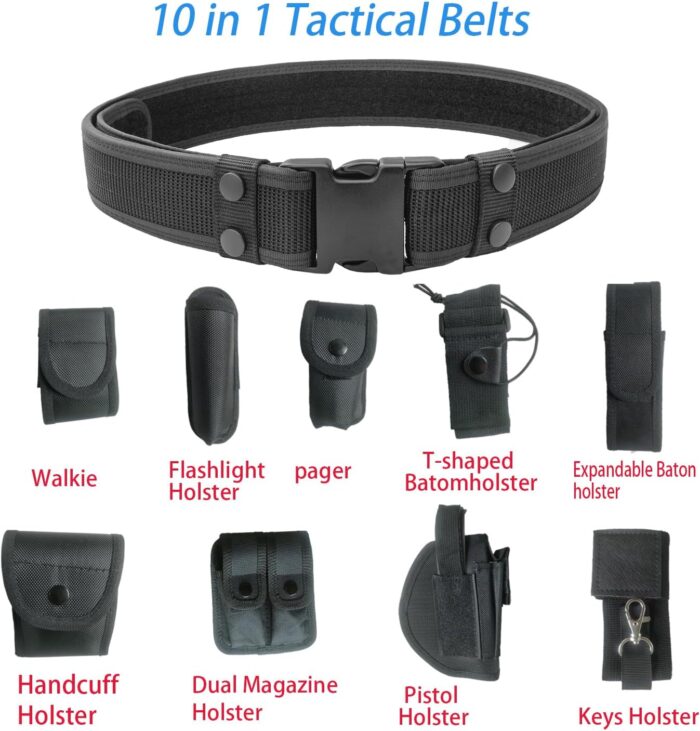 10 in 1 police Tactical belt Security Guard Belt,Versatile Military Modular Equipment System Molded Duty Belt Set for Law Enforcement - Image 5
