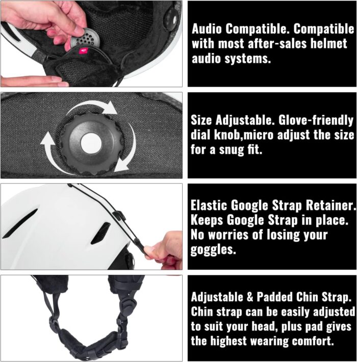 Ski Helmet - Audio Compatible and Lightweight, ASTM Standard for Men, Women and Youth - Image 4