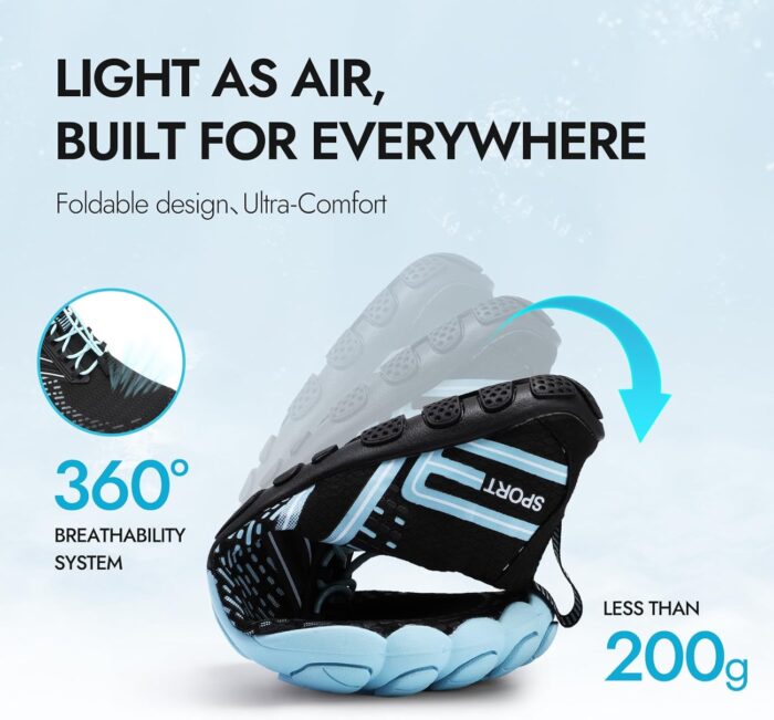 ATHMILE Hiking Barefoot Water Shoes for Women Men Beach Swim Aqua Pool River Quick Dry Athletic Wide Toe Outdoor Sport Kayaking Boating Rock Climbing Yoga Lake - Image 4