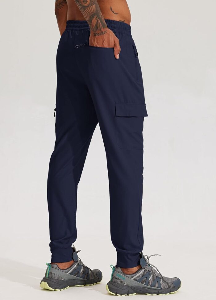 Willit Men's Hiking Joggers Travel Athletic Pants Lightweight Quick Dry Outdoor Running Pants with Zipper Pockets - Image 2