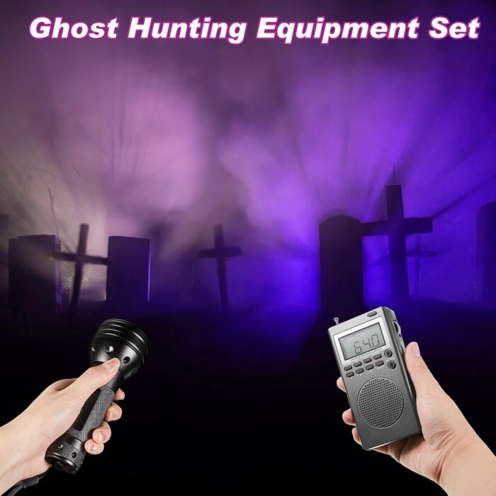 Dunzy Ghost Hunting Equipment Kit,Spirit Ghost Hunting Equipment Communication Include 1 Paranormal Radio 1 Speaker and LED UV Flashlight,Paranormal Research Tool Portable Detector(Retro Style) - Image 6