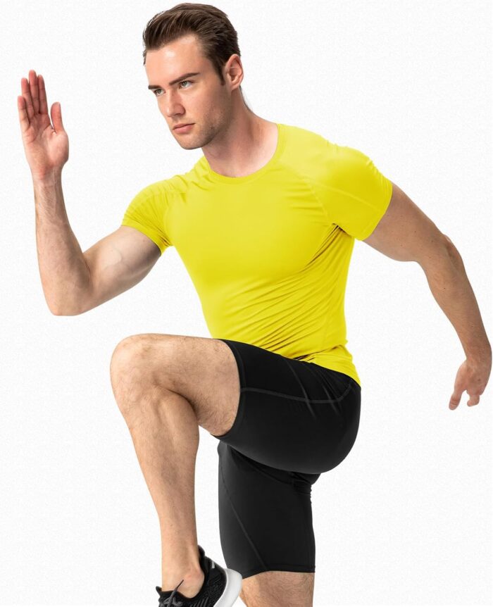 SPVISE Men's Compression Shirts Short Sleeve Workout Gym T-Shirt Running Tops Cool Dry Sports Base Layer Athletic Undershirts - Image 8