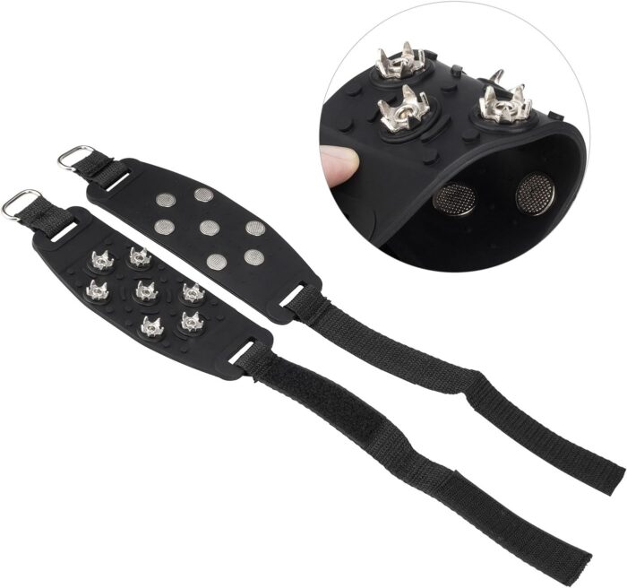 Crampon Traction Cleats Anti-Skid Traction Grips Crampons Spikes 7 Point Cleats for Footwear for Walking, Jogging, Hiking, Mountaineering Ice Snow Grips - Image 6