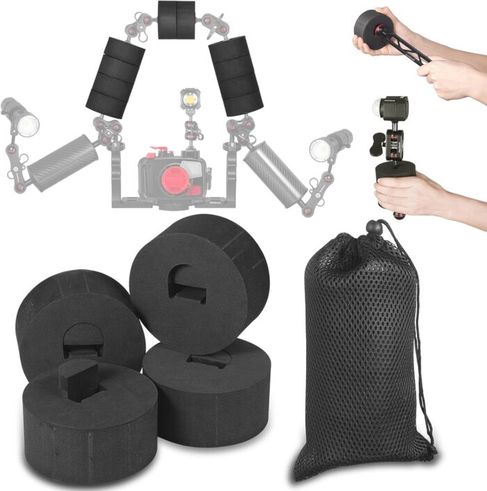 4Pcs Underwater Camera Buoyancy Float Kits, Buoyancy Provided 175g*4, Diameter 3.15", Thickness 1.5", Aquatic Arm Float Kit for Seafrogs/nitescuba/Starbea Floating Arms Diving Tray - Image 8