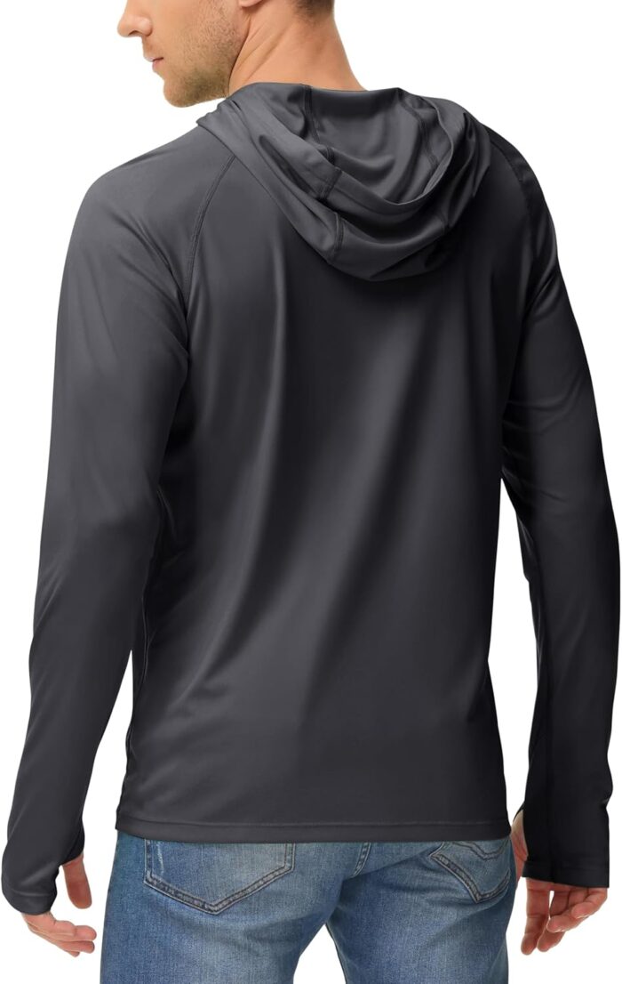 isnowood Sun Shirt UPF 50+ Men's Fishing Long Sleeve UV Protection Hoodie Hiking Rash Guard Swimming Running - Image 2