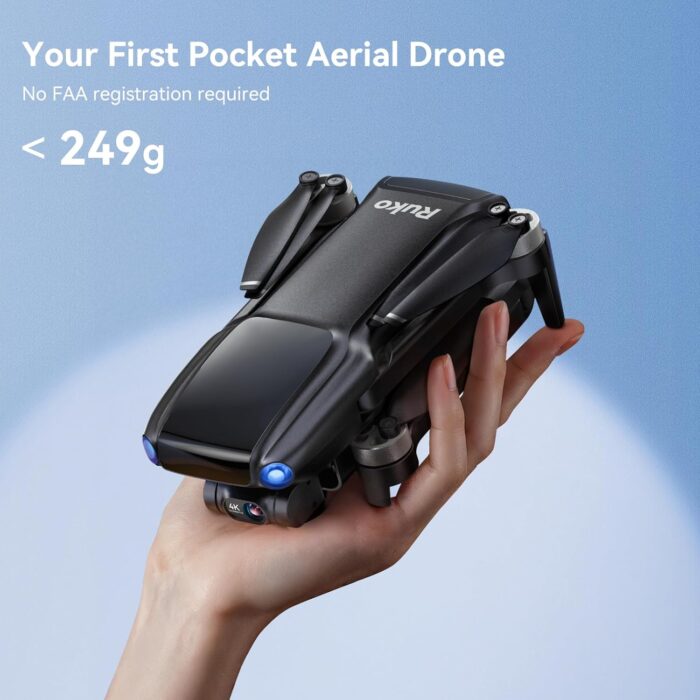 Ruko U11MINI 4K, Drones with Camera for Adults 4K Video 8K Photo, Under 249g, 3-Axis Gimbal EIS, 20000ft FPV Transmission, AI Takeoff/Landing, Auto Return, GPS with Beeper, Beginner (96-Min Flight) - Image 3
