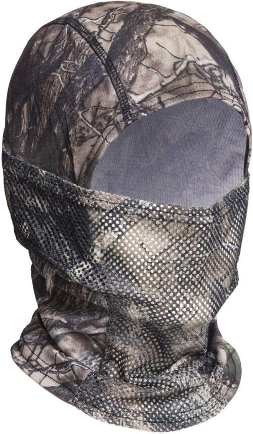 Camo Balaclava Face Mask with Mesh Breathable Holes for Man and Women-Huning Fishing Sking Windproof UV Protection