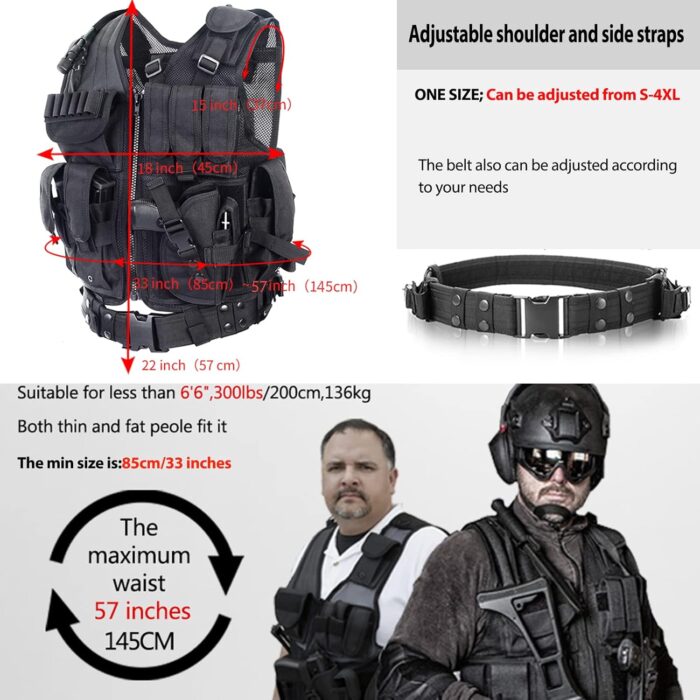 vAv YAKEDA Tactical Vest Outdoor Ultra-Light Breathable Training Airsoft Vest Adjustable for Adults - Image 6