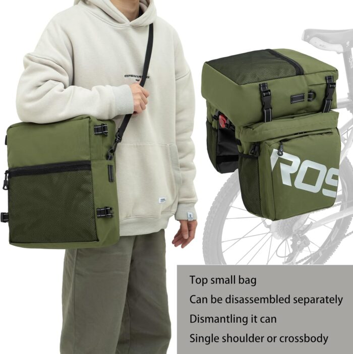 Roswheel Bike Bag Accessories Panniers for Bicycle Rear Rack Bag 50L Waterproof Mountain Electric Bike Saddle Bags for Cycling Traveling Commuting - Image 4