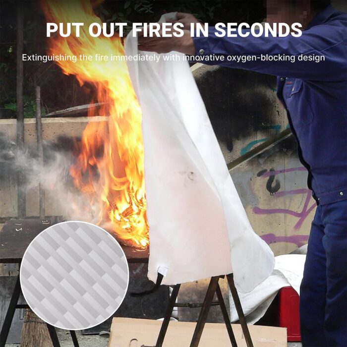 Lancryen 2025 Emergency Fire Blanket, Fire Extinguisher Blanket, Fire Suppression Fabric Flame Retardant Towel Flame Safety Cloth for Home, Kitchen, School, Grill, Car, Office, Warehouse(40” x 40”) - Image 2