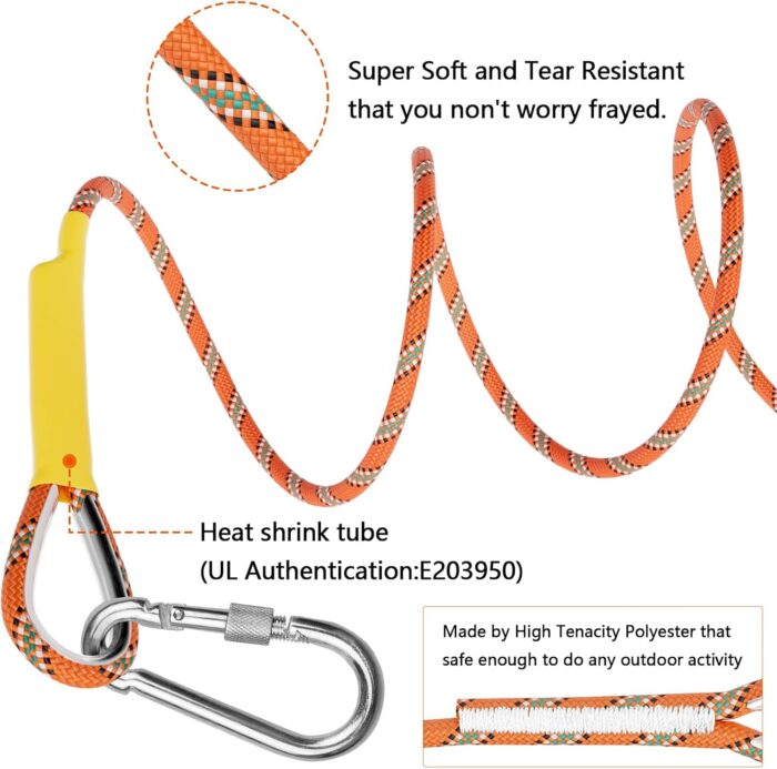 X XBEN Outdoor Climbing Rope 10M(32ft) 20M(64ft) 30M(96ft) 50M(160ft) 70M(230ft) 152M(500FT) 352M(1000FT) Static Rock Climbing Rope for Escape Rope Ice Climbing Equipment Fire Rescue Parachute - Image 4