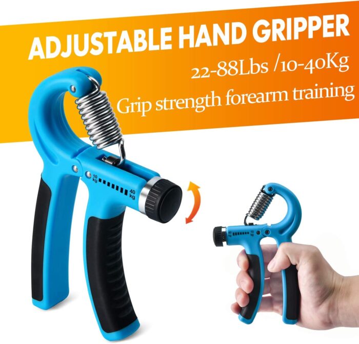 Grip Strength Trainer 7 Pack Adjustable, Finger Stretcher Resistance Extensor Bands, Finger Exerciser, Hand Gripper Strength Ring & Stress Ball - Image 2