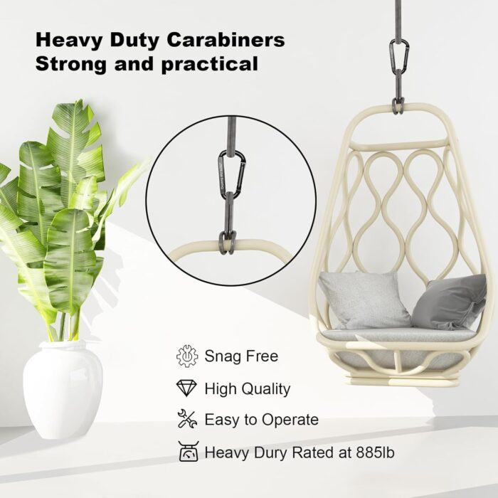 Carabiner Clip, 855lbs,3" Iron Heavy Duty Caribeaners for Hammocks, Camping Accessories,Hiking,Keychains,Outdoors and Gym etc,D Shaped Spring Hook Small Carabiners for Dog Leash,Harness and Key Ring. - Image 3