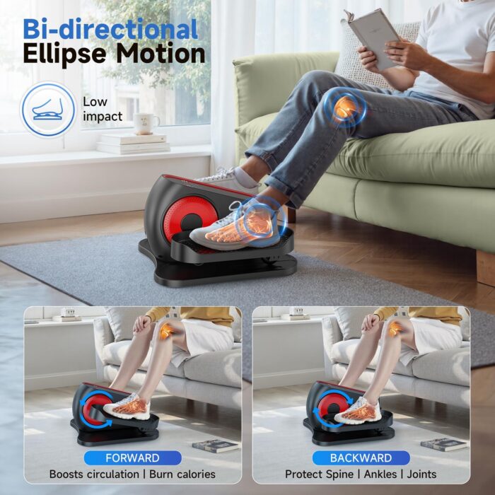 AXV Under Desk Elliptical Exercise Machine,Electric Ellipse Leg Exerciser As Seen On TV,Training Machines While Sitting for Seniors Home,Portable,Quiet, with Remote Control - Image 4