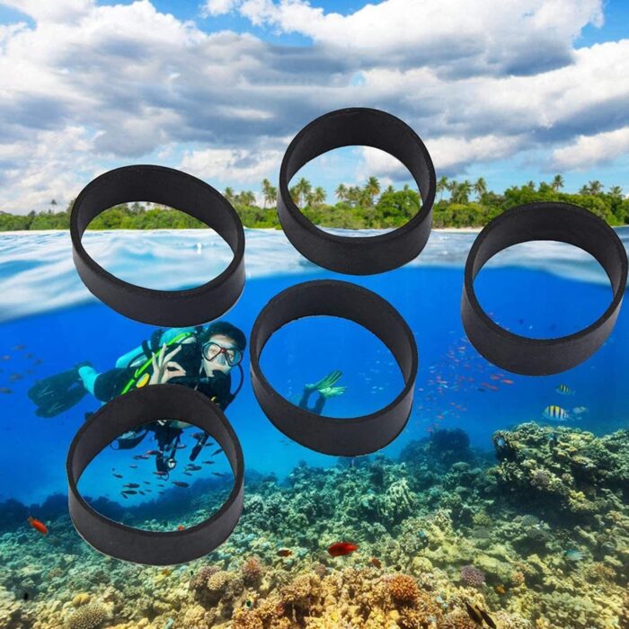 heyous 5pcs Rubber Fixing Band Diving Weight Belt Underwater Tank Backplate Strap Outdoor Backpack Harness Scuba Diving Wing Back Pad Accessories, Black - Image 4