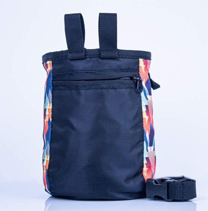 Chalk Bag for Rock Climbing + Crossfit + Weightlifting | Bouldering Chalk Bag | Wide Opening | Large Zippered Pocket | Adjustable and Removable Belt - Image 2