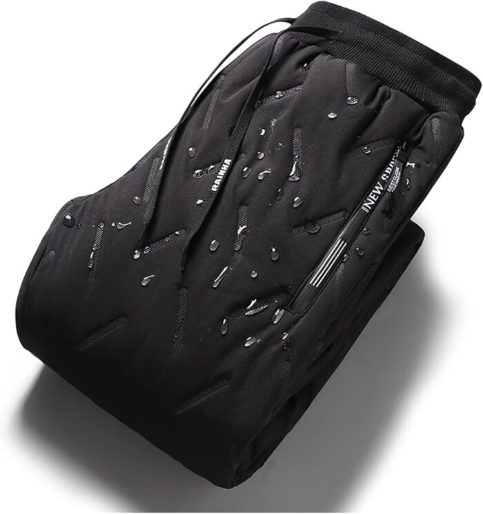 Men's Winter Snow Pants Sherpa Lined Sweatpants Thicken Warm Fleece Pants Sports Jogger Pants - Image 4
