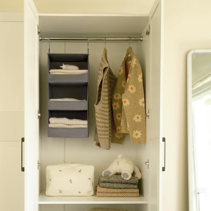 GRANNY SAYS 3-Shelf Hanging Closet Organizer and Storage, Collapsible Hanging Closet Shelves, Hanging Organizer for Closet & RV, Gray, 29 ½" H X 12" W X 12" D, 1-Pack - Image 7