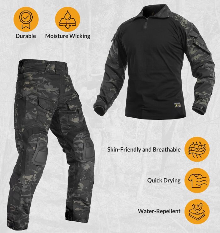G3 Combat Uniform Set for Men Tactical Camouflage Clothing Hunting Paintball Suit with Knee & Elbow Pads - Image 2