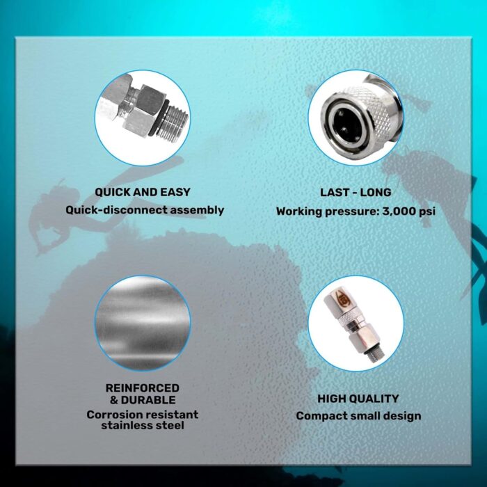 H2Odyssey High Pressure Quick Disconnect Adapter - Essential Scuba Diving Accessory - Image 3