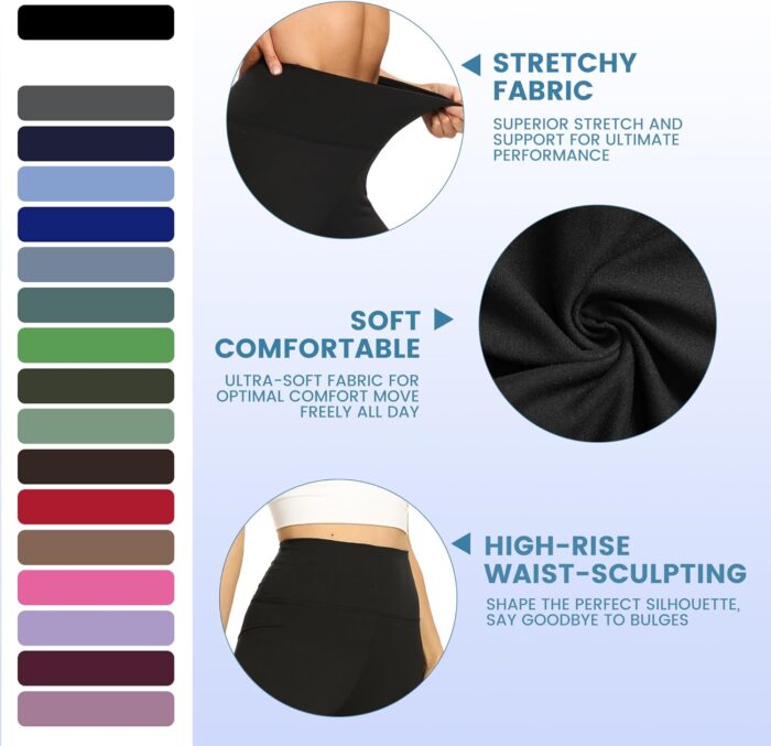 YOLIX Workout Leggings for Women - High Waisted Yoga Pants Tummy Control Compression for Running - Image 4