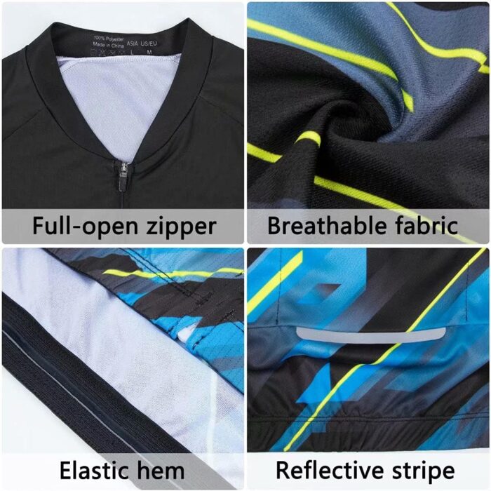ROTTO Mens Cycling Jersey and Shorts Set Short Sleeve Biking Outfit Bike Clothing and Padded Shorts Suit - Image 4