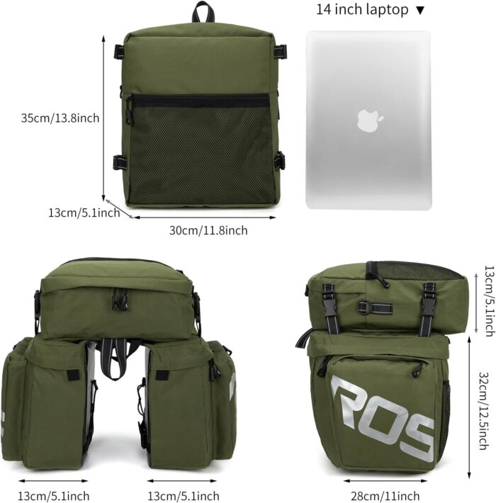Roswheel Bike Bag Accessories Panniers for Bicycle Rear Rack Bag 50L Waterproof Mountain Electric Bike Saddle Bags for Cycling Traveling Commuting - Image 2