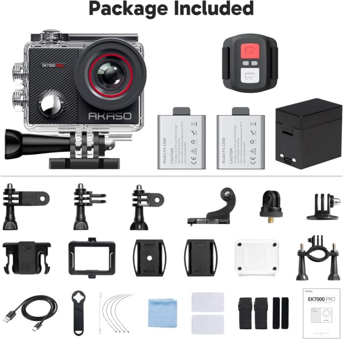 AKASO EK7000 Pro 4K30fps Action Camera with Touch Screen EIS 131ft Waterproof Underwater Camera Remote Control 5X Zoom with Helmet Accessories Kit (Standalone) - Image 9