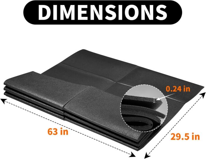 Bike Mat Compatible with Peloton Bikes, Treadmill Mat, Ellipticals, 63“ × 30”, Heavy-Duty, Non-Slip Mat for Exercise Bike, 1/4" Thick, Under Mat Protect Hardwood Floor Carpet - Image 4