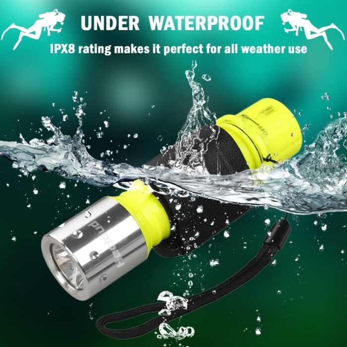 Diving Flashlight with Rechargeable Power Scuba Dive Light IPX8 Waterproof Underwater Flashlight Snorkeling Diving LED High Lumens Torch, 3 Modes with Charger for Underwater Sports(2Pack) - Image 2