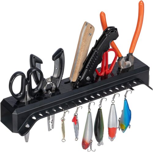 KEMIMOTO Fishing Tool Holder for Boat, Fishing Hook Knife Pliers Holder for Boat, Marine Tackle Rack Holder, Fishing Bait and Lure Organizer