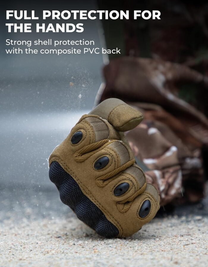 KEMIMOTO Tactical Gloves for Men, Touchscreen Motorcycle Gloves with Hard Shell & Palm Padding for Sports Motorcycle Cycling Tactical Airsoft Paintball Hunting Hiking Camping Climbing - Image 2