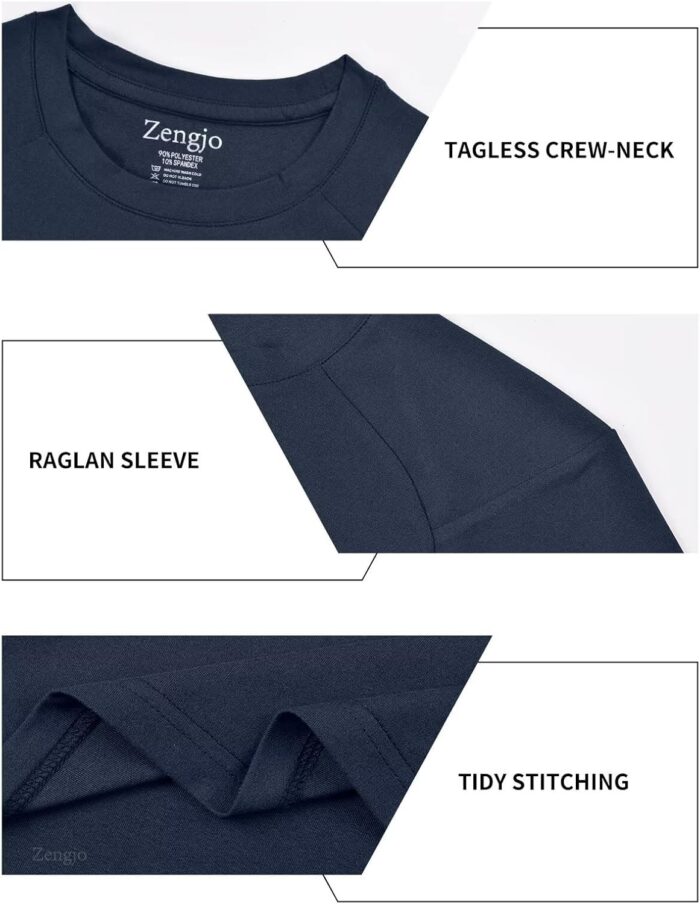 Zengjo Mens Athletic Long Sleeve Shirts Warm Midweight Thermal Running Shirt Moisture Wicking Sport Baselayer Tops - Image 4
