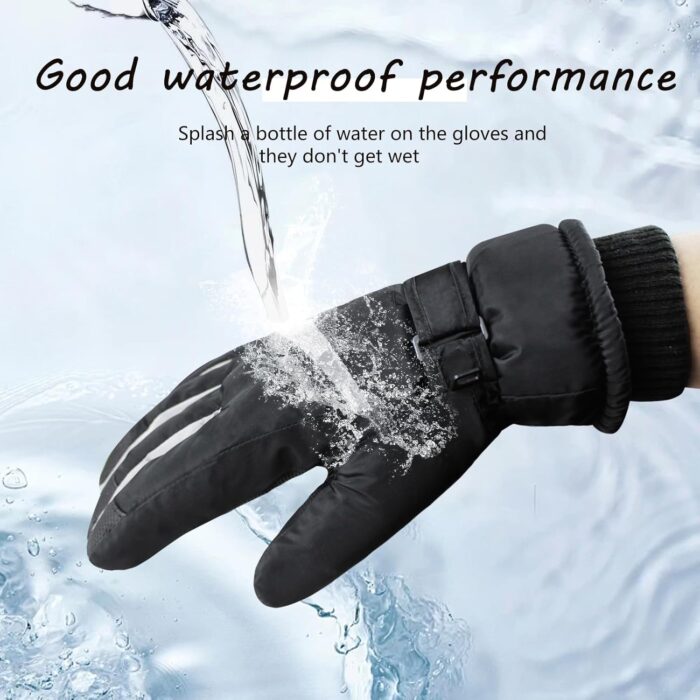 Women Ski Gloves - Windproof Thermal Touchscreen Waterproof Winter Warm Snow Gloves for Skiing Cycling Outdoor Sports - Image 4