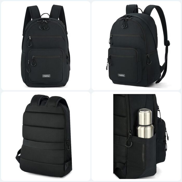 Travel Backpack for Women Men, 28L Lightweight Backpacks for Gym Nurse Work, Airplane Approved Carry On Personal Item Daypack Bookbag with 11 Pockets (Black) - Image 6