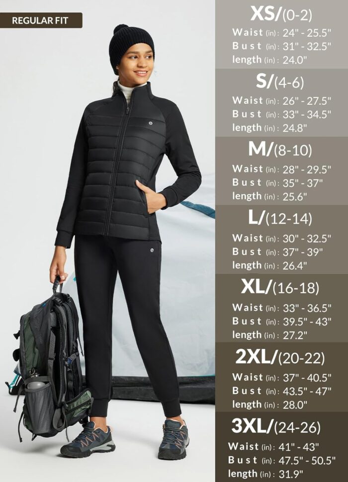 baleaf Women's Lightweight Warm Jacket Running Insulated Water Resistant Fall Jackets Winter Hiking Hybrid Puffer Coat - Image 7