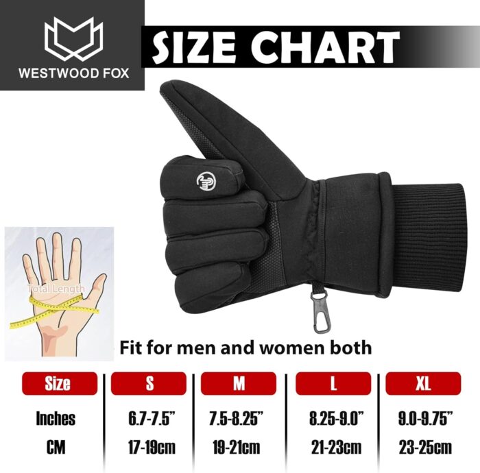 Waterproof Winter Gloves for Men & Women,Windproof, Warm Ski Gloves, Touchscreen, Anti-Slip Grip Gloves for Cycling, Snowboarding, Hiking, Running, Driving and Outdoor Sports - Image 6