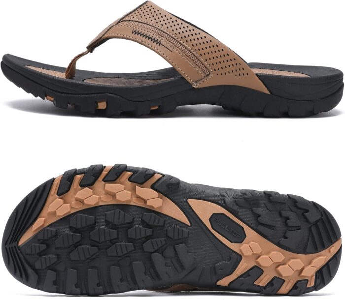 Men's Flip-Flops, Thongs Sandals Durable Comfort Slippers for Beach - Image 2