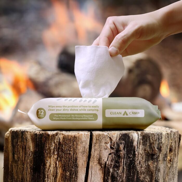 Dish Wipes | 100% Biodegradable Pre-Moistened Food-Safe Camp Kitchen Wipes | A Soap-and-Water Alternative - Image 3