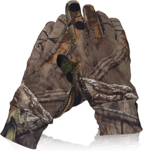 Camouflage Hunting Gloves, Lightweight Anti-Slip Full Finger Fingerless Touchscreen Camo Gloves Outdoor Tactical Hunting Gear Archery Accessories for Turkey Fishing Airsoft