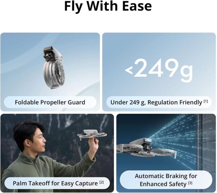 DJI Flip (RC-N3), Drone With 4K UHD Camera for Adults, Under 249 g, 3-Axis Gimbal Stabilization, 44000ft/13km Video Transmission, Palm Takeoff, Auto Return, 31-Min Flight Time, Intelligent Flight - Image 2