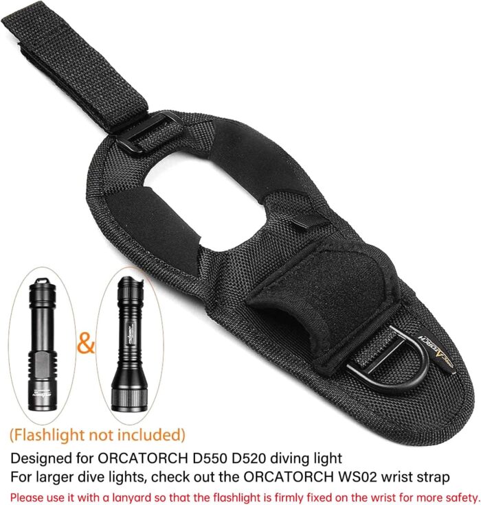 ORCATORCH Diving Flashlight Glove Hands-Free Flashlight Holder Universal Adjustable Wrist Strap Scuba Dive Lights Accessories (Not Included Flashlight) - Image 3