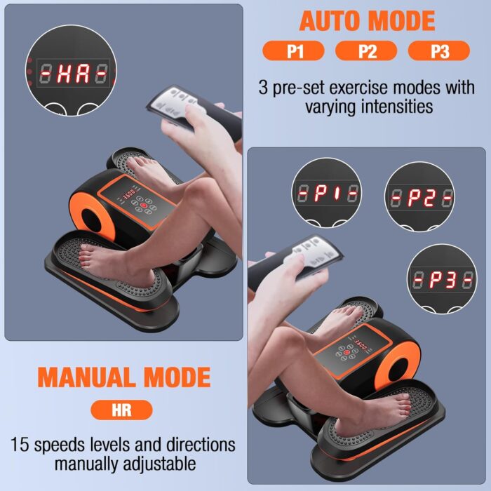 Under Desk Elliptical Exercise Machine, Ellipse Leg Exerciser as Seen on TV with Remote, 15 Adjustable Speed, Portable Leg Exerciser While Sitting for Seniors, Quiet Elliptical Machine for Home Office - Image 7