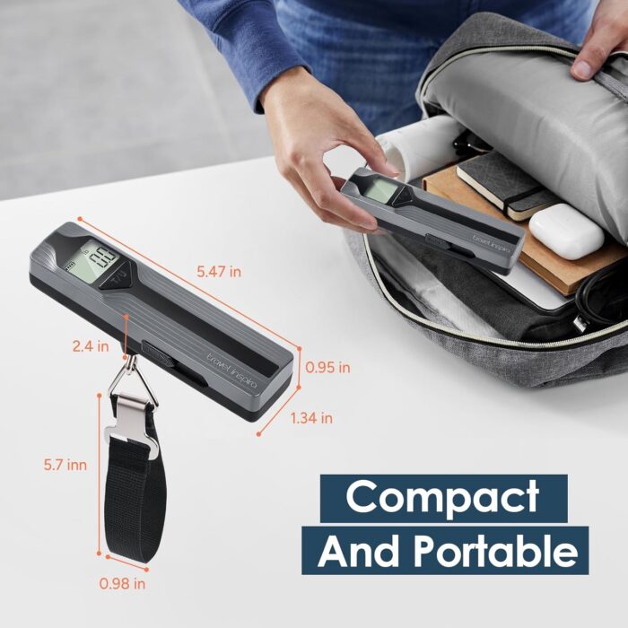 travel inspira Luggage Scale Battery-Free, Travel Essentials, Portable Handheld Suitcase Weight Scale for for Travel Accessories, 110lbs/50kg - Image 8