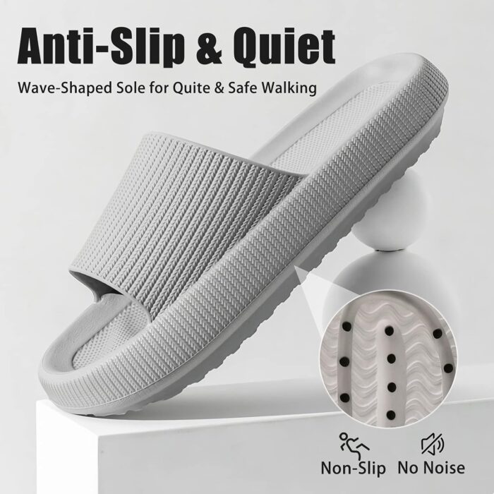 rosyclo Cloud Slippers for Women and Men, Pillow House Slippers Shower Shoes Indoor Slides Bathroom Sandals, Ultimate Comfort, Lightweight, Thick Sole, Non-Slip, Easy to Clean - Image 3