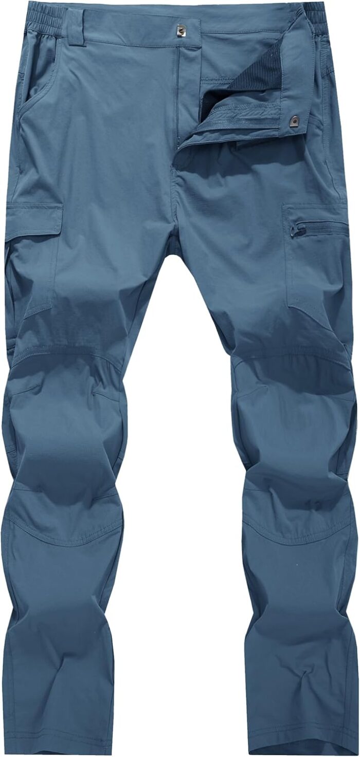Men's Cargo Hiking Pants Lightweight Water Resistant Quick Dry Outdoor Fishing Travel Climbing Work Pants - Image 2