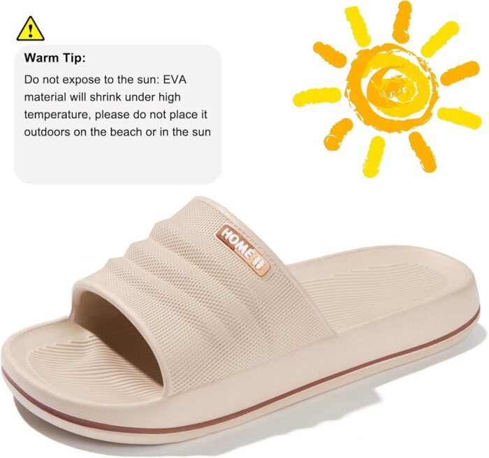 Mens Bathroom Slides Comfort Shower Slippers Indoor Home Beach Non Slip Sandals - Image 4